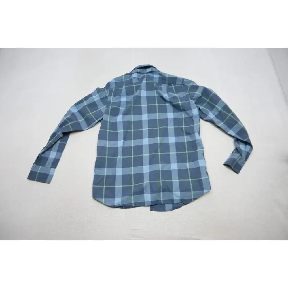 J‎ Crew Dress Shirt Heathered Cotton Plaid Long Sleeve Button Up Mens Medium